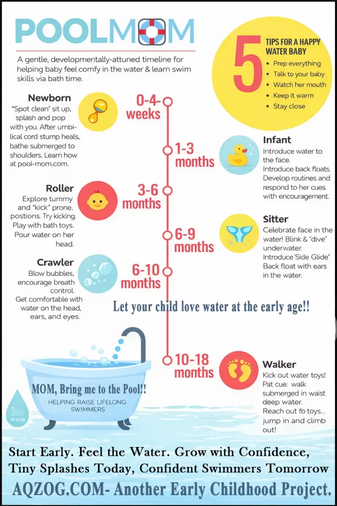 TImeline to help babies love water