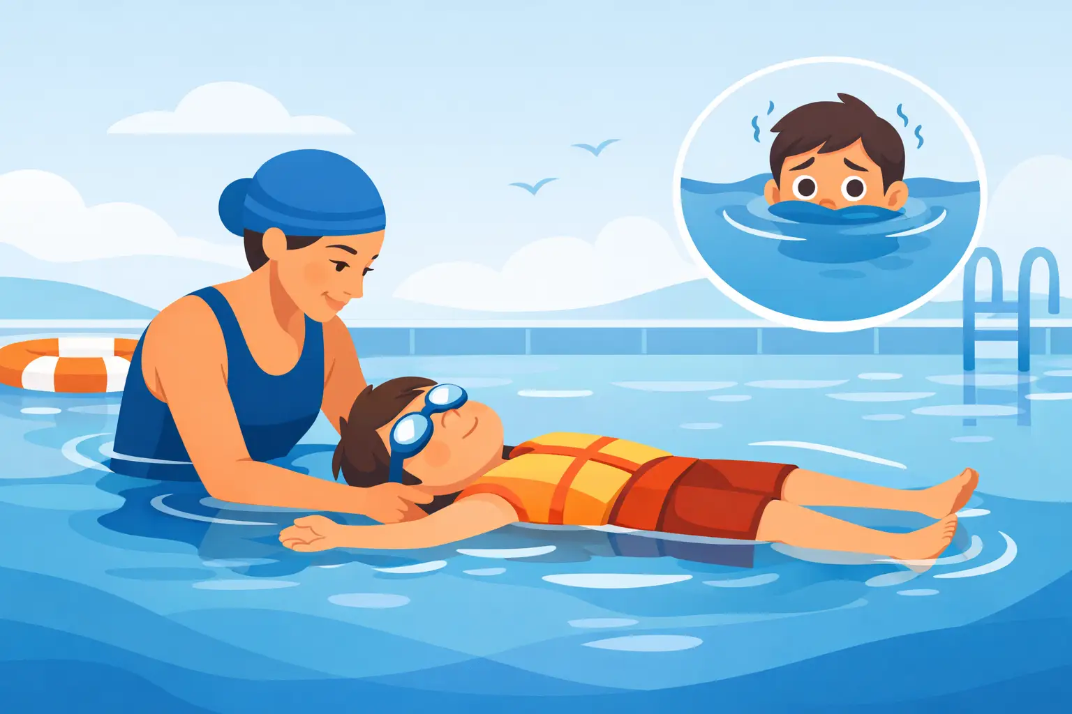 Floating Skills for Nervous Child Swimmers