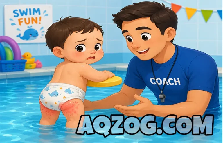Diaper raches in toddler during swim lessons