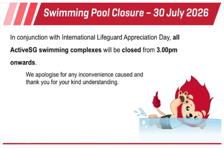 Activesg Pool Closure on 30 July 2026 in Singapore