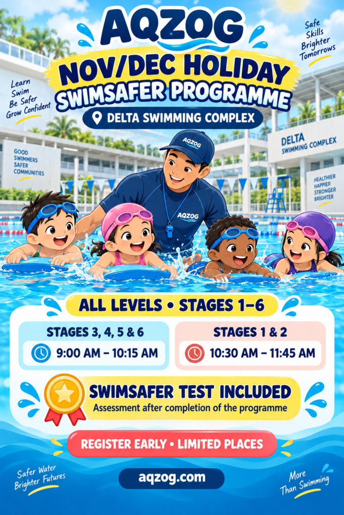 November and December 2026 holiday swimsafer training programs for all levels at Delta swimming complex