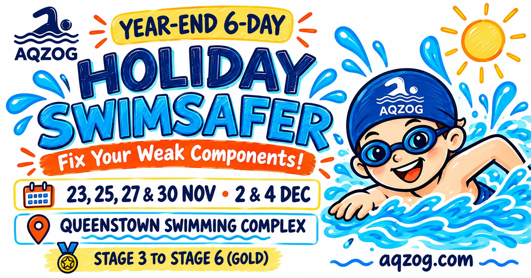 Year end 2026 Swimsafer holiday program at queenstown.